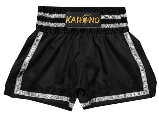 KANONG キックボクシングパンツ : KNS-140-黒-銀
